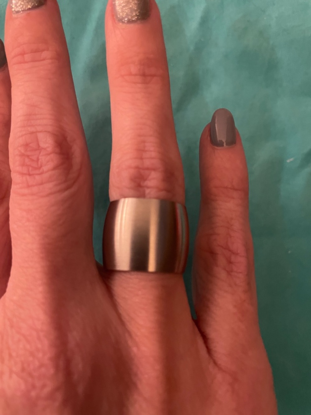 JBloom Wide Dome Metal Statement Ring - Silver Tone (Size 7)